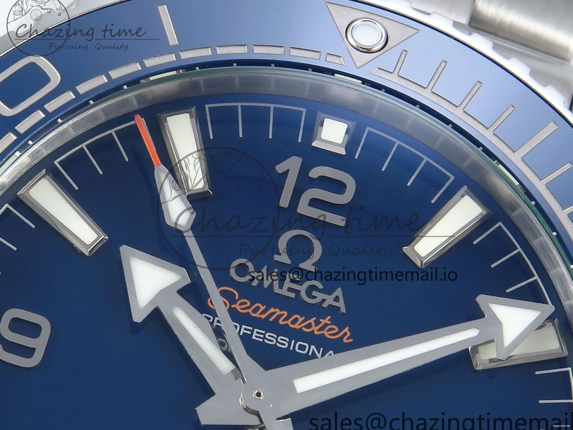 0224 Neat Seamaster Planet Ocean 600M 43.5mm SS SCF 1:1 Best Edition Blue Dial on SS Bracelet A8900 Super Clone 7684